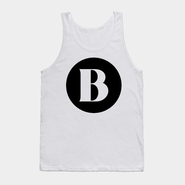 B (Letter Initial Monogram) Tank Top by n23tees